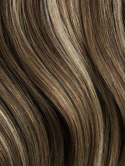 Hair extension shade comparison chart showing all colors